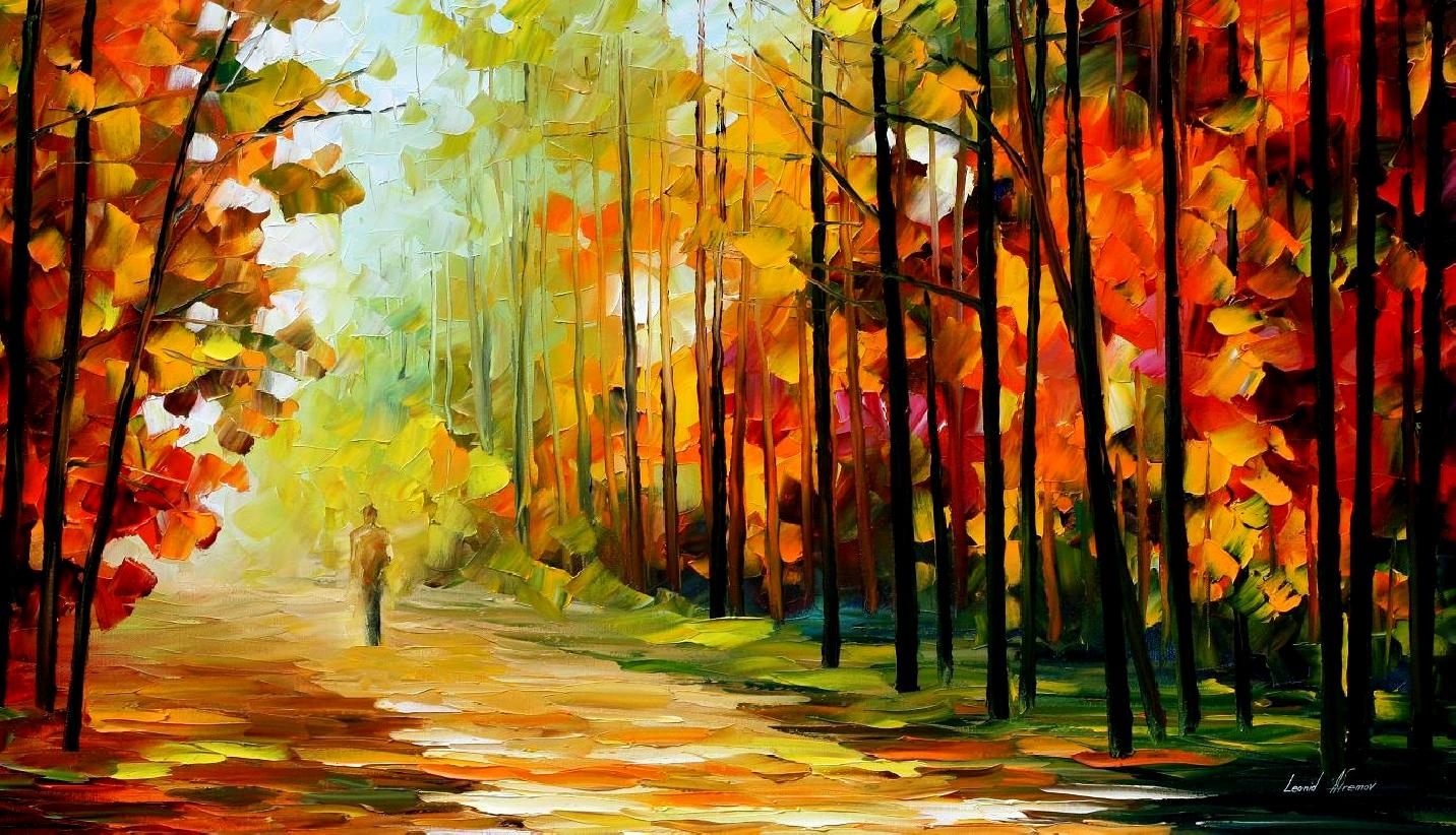 Abstract-Art-Paintings-Walk-Alone-in-The-Autumn