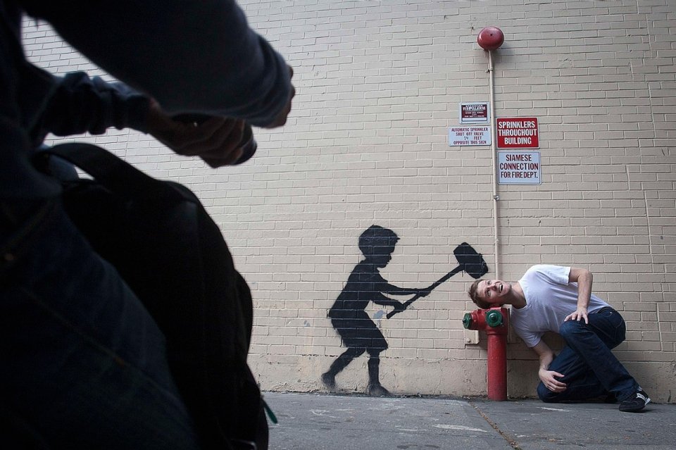 Banksy shared some of his works via social media