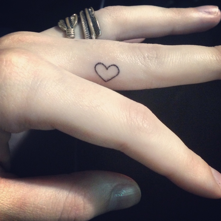 Cute heart finger tattoo