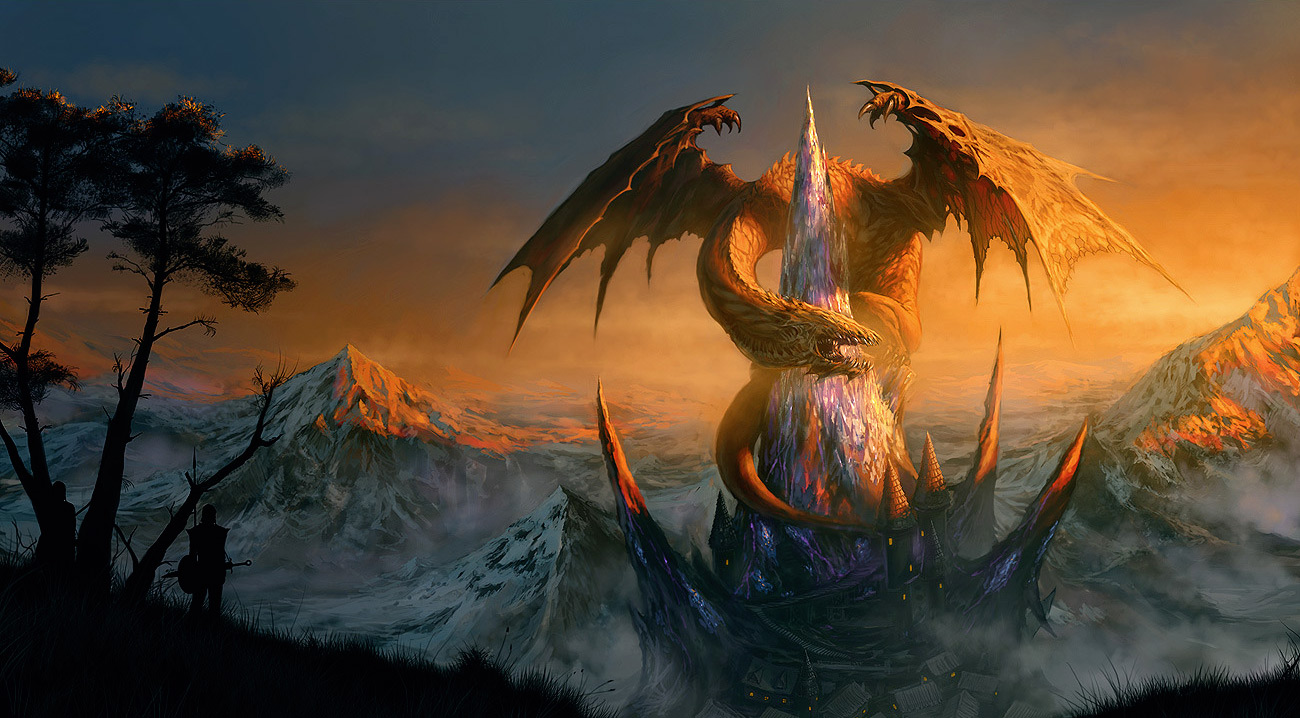 Fantasy-Art-Randis-Albion-Dragon-Castle