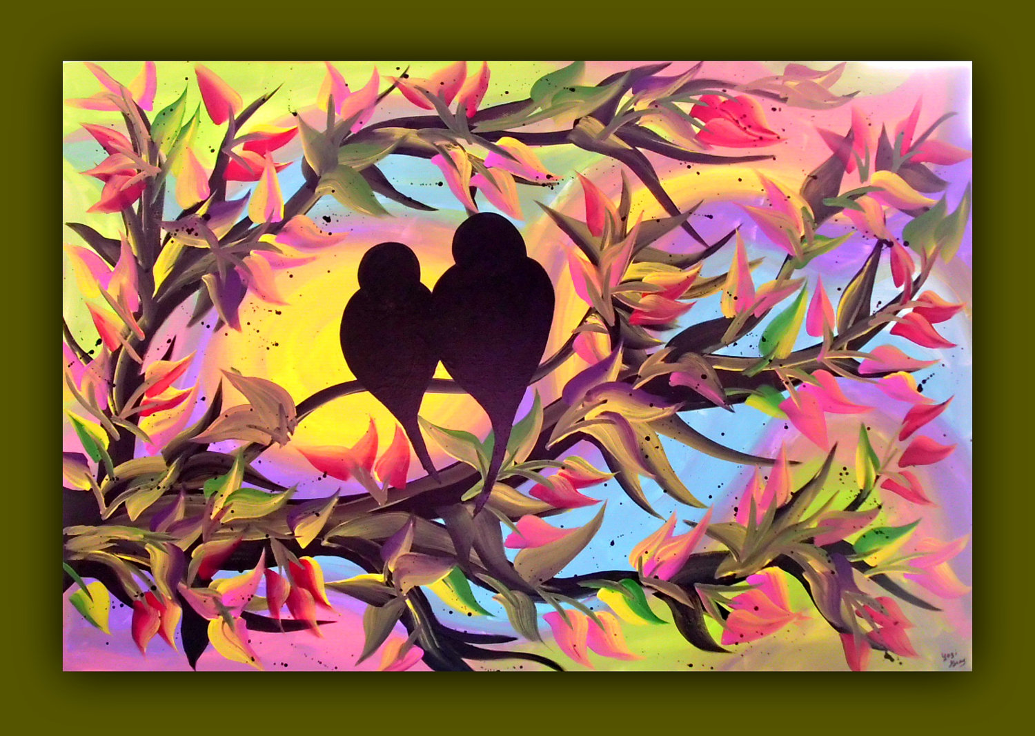Love Birds Painting Etsy Images & Pictures - Becuo