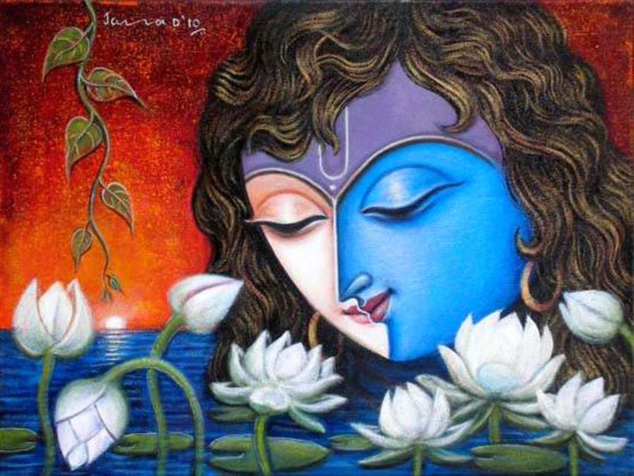 Modern Art Paintings Of Radha Krishna