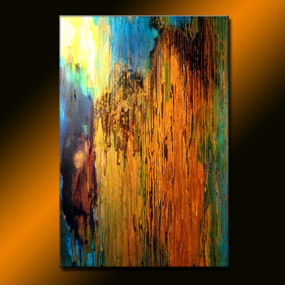 ORIGINAL Abstract Painting Contemporary Metallic Fine Art On Canvas by Henry Parsinia