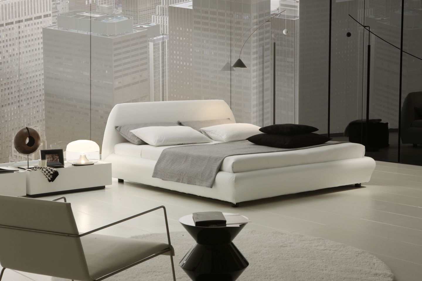 Ravishing-White-Modern-Bedroom-Decoration-Ideas-Superb-Modern-Room-Decoration-Uses-White-Bedroom-Furniture-Of-Pllatform-Bed-And-Small-Desk