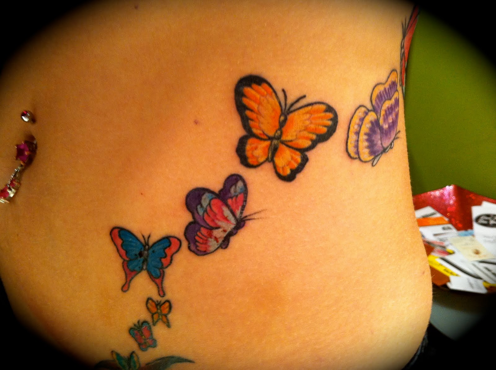 colored-butterflies-tattoo-for-women