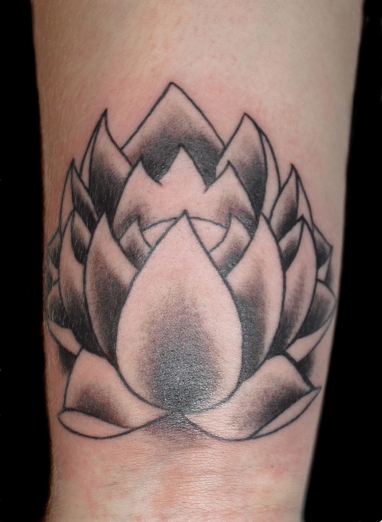 grey-lotus-flower-tattoo