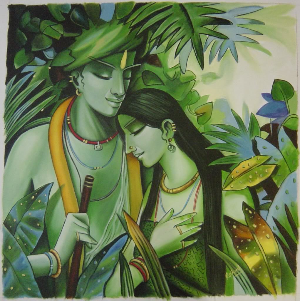 lord-krishna-radha-modern-art-painting