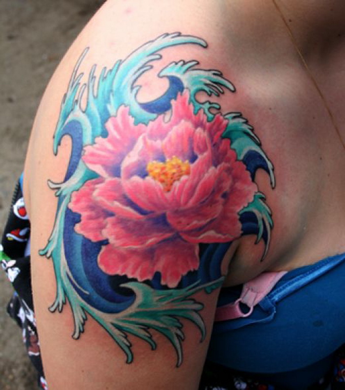 lotus flower on shoulder