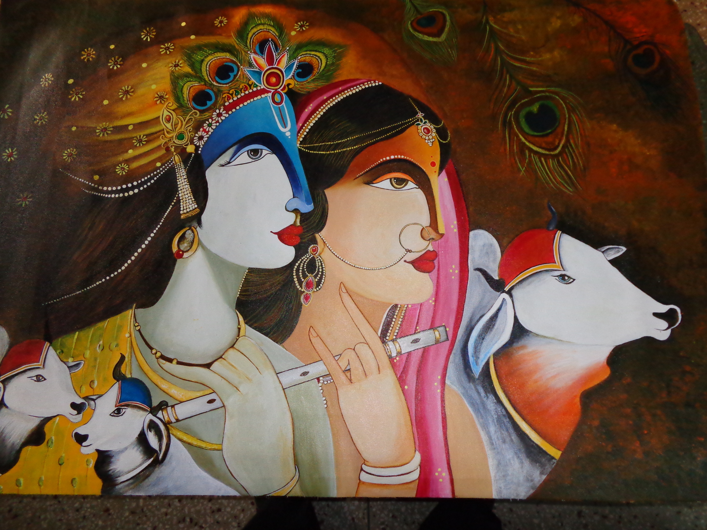 radha-krishna-acrylic-painting