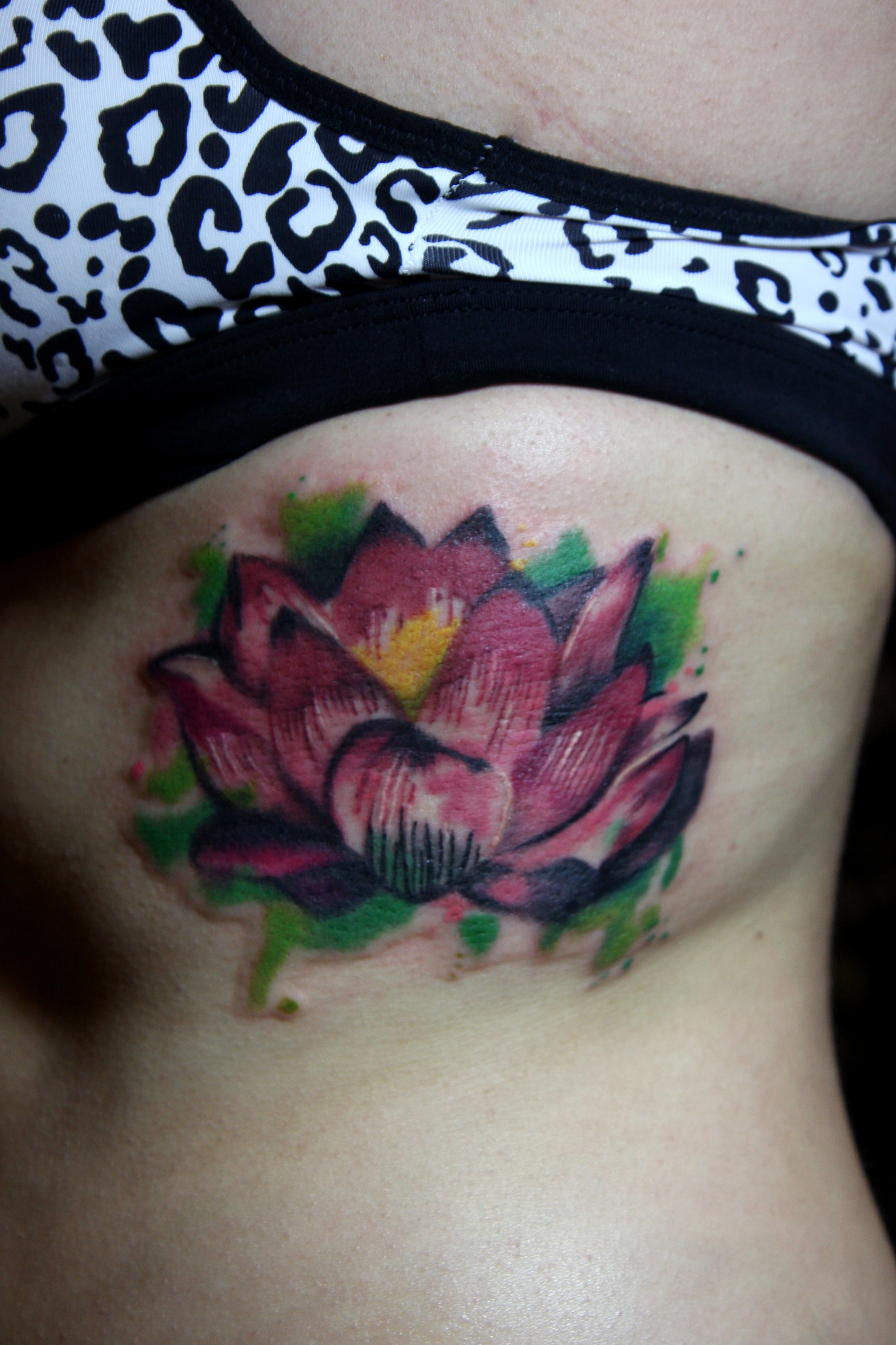 watercolor lotus tattoo