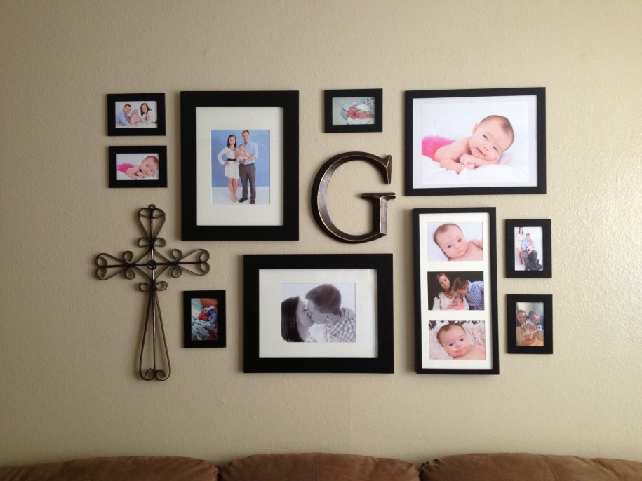 Amazing-wall-picture-collage-ideas-with-metal-ornament-and-black-picture-frames-ideas