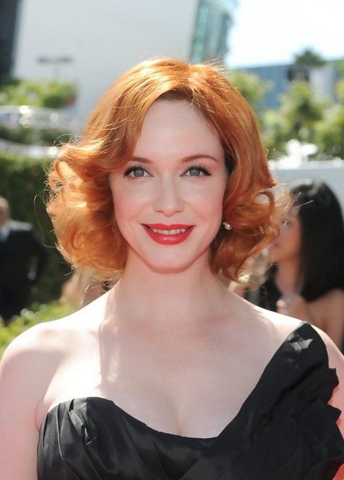 Christina-Hendricks-Short-Red-Curly-Hairstyle-for-Women
