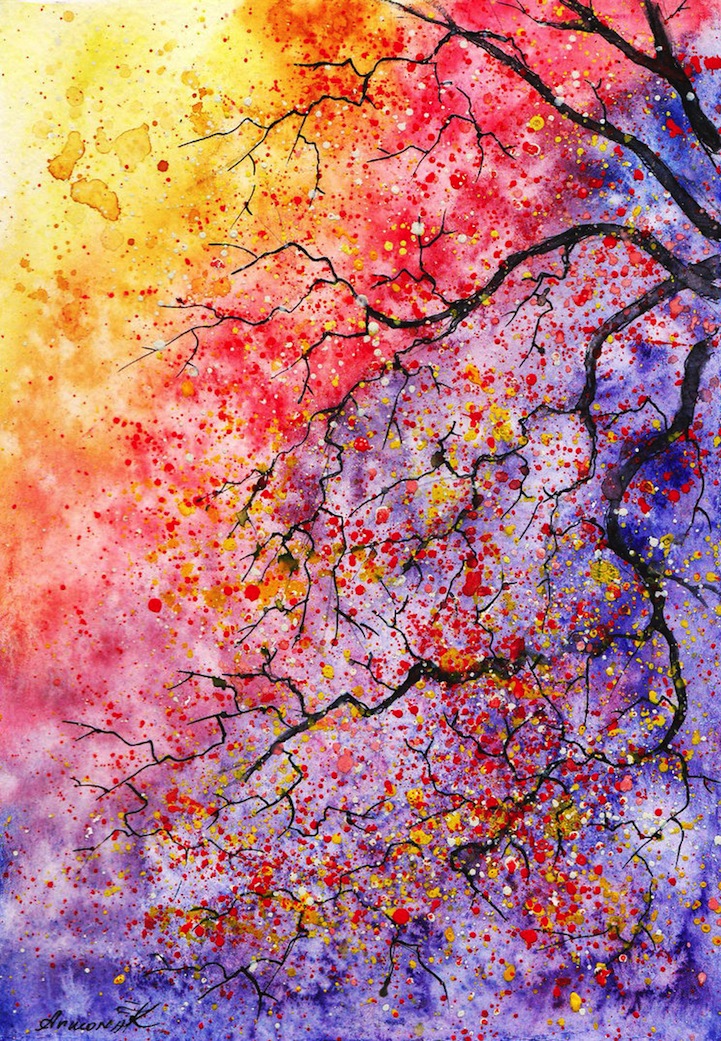 Colorful Watercolor Paintings of Radiant