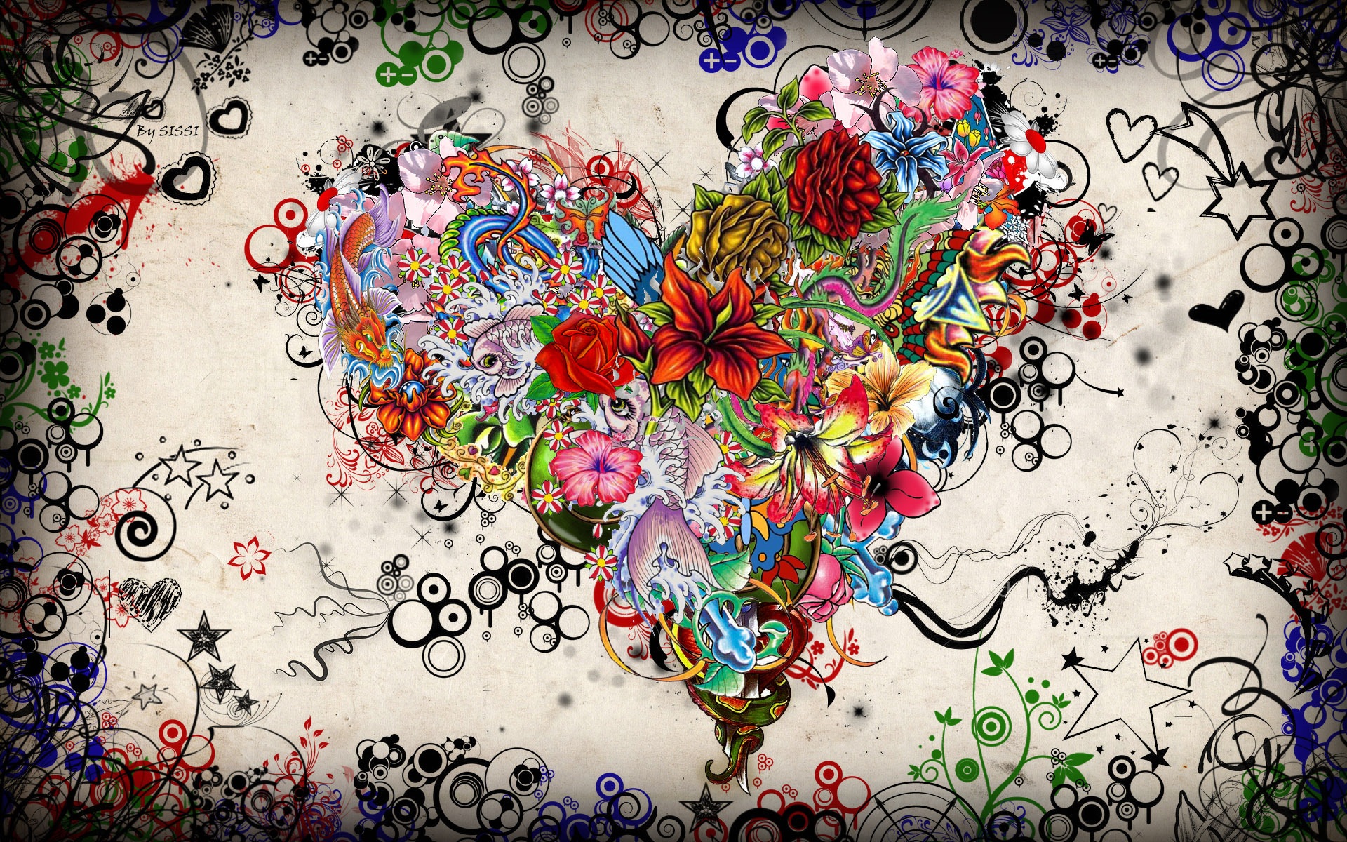 Colorful-heart-shaped-Love-Art-Picture