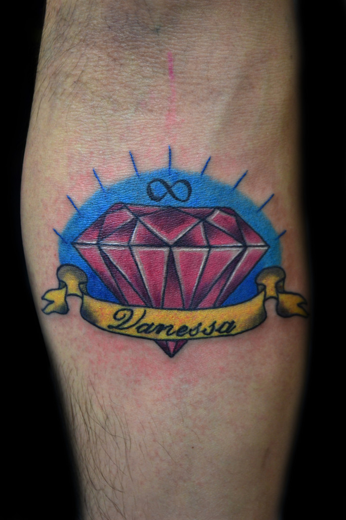 Diamond color tattoo
