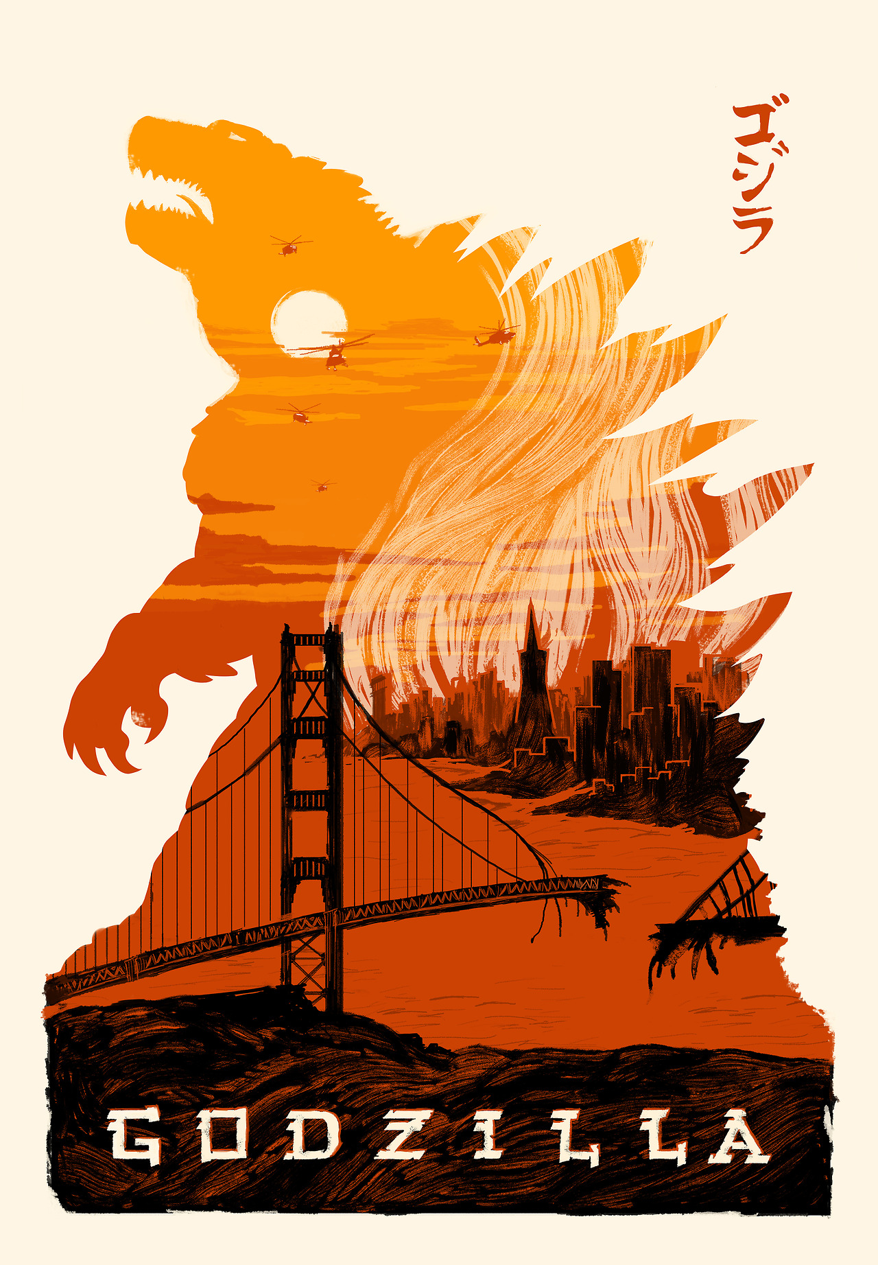 Godzilla Movie Poster by Tim Weakland and Kasey Gifford