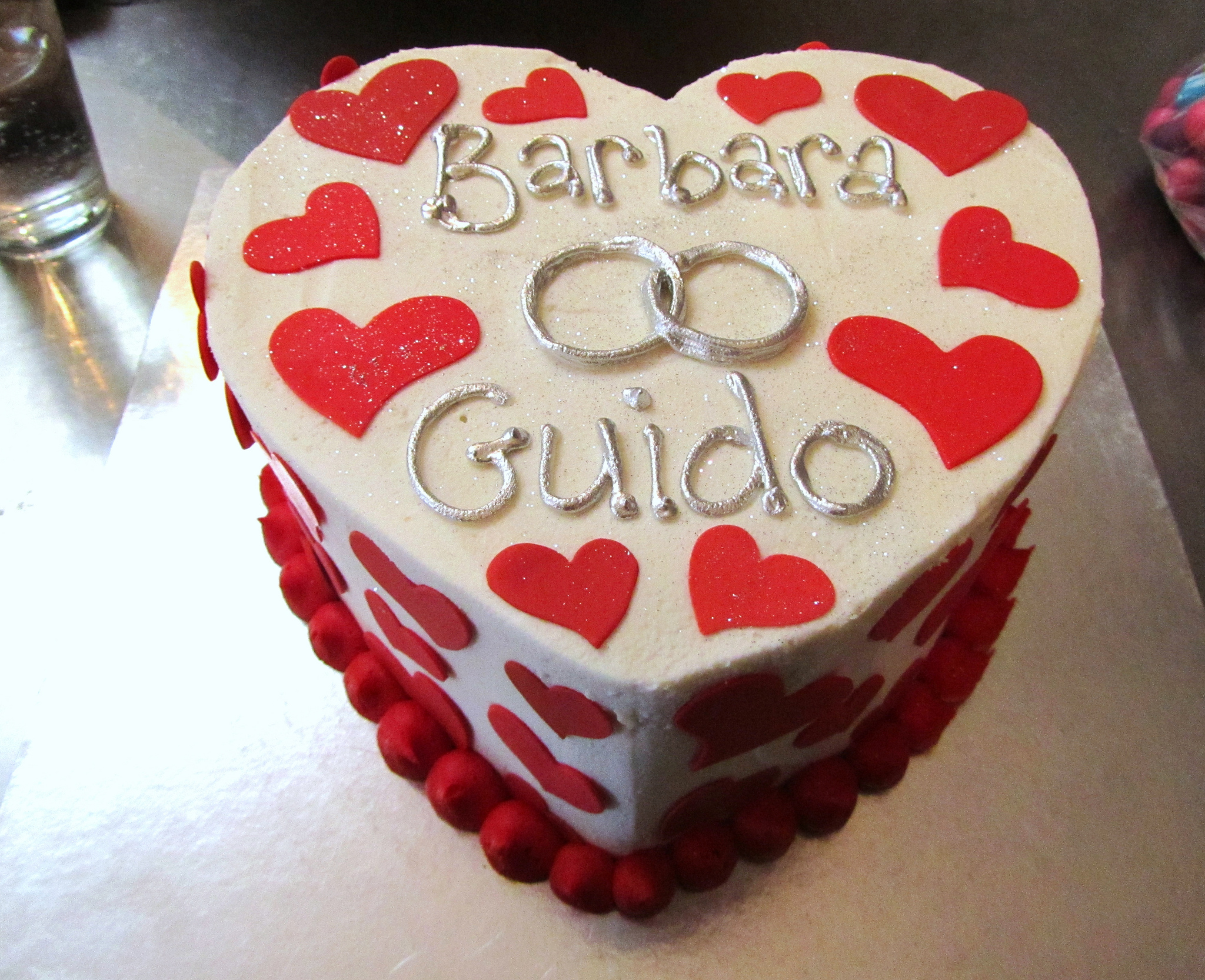 Heart shaped Wicked Chocolate wedding cake