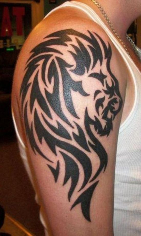 Lion-tribal-arm-tattoo-design-for-men