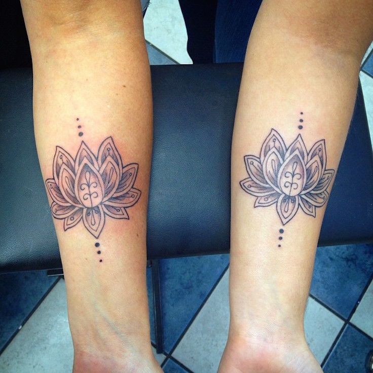 Mother Daughter Lotus Tattoos