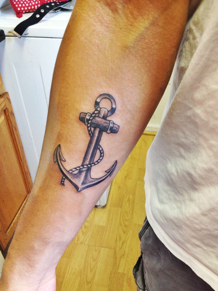 New Anchor Tattoo Hubby'S Arm