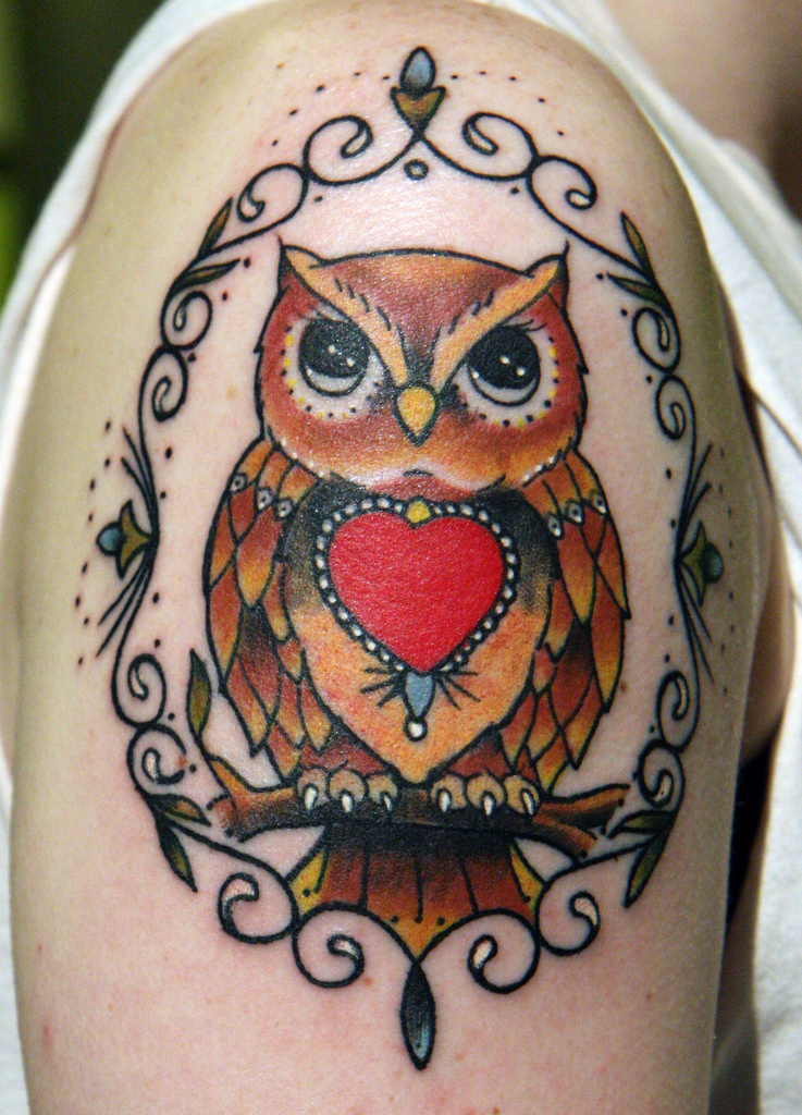 Owl tattoo Traditional