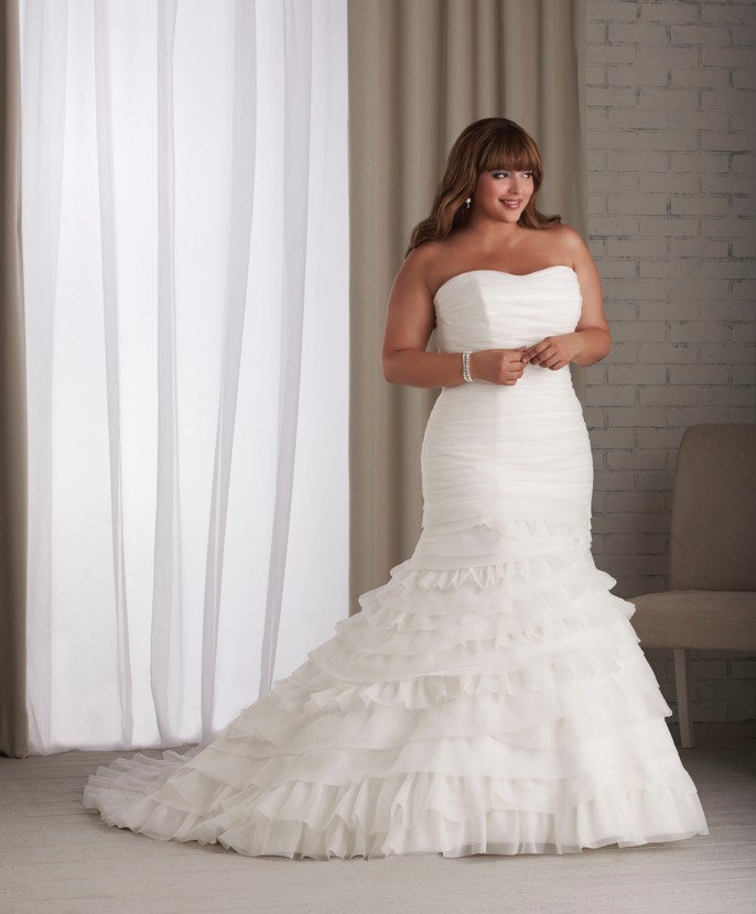 Plus Size Cap Sleeve Tulle Ball Gown with Illusion