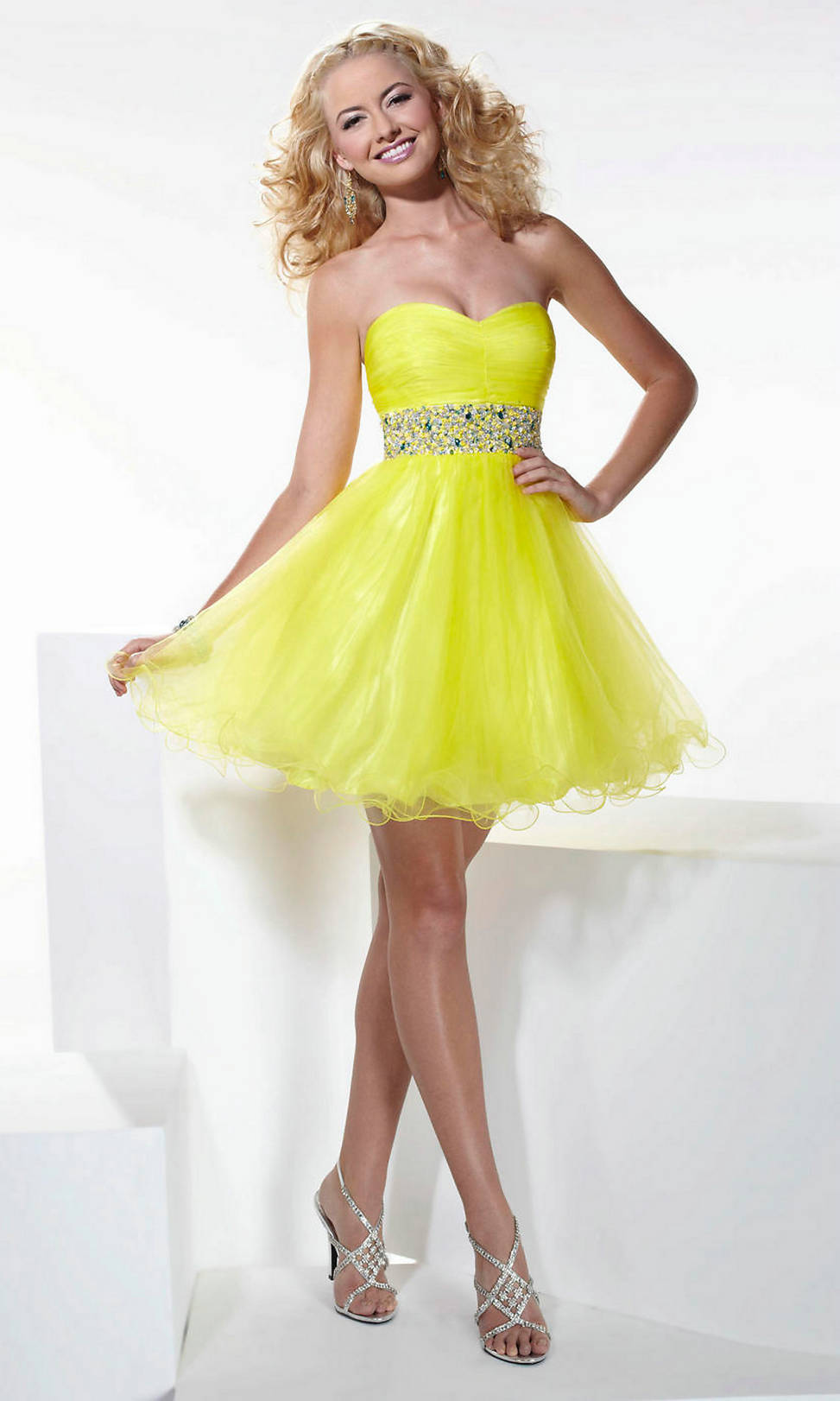 Short-Prom-Dresses-Yellow