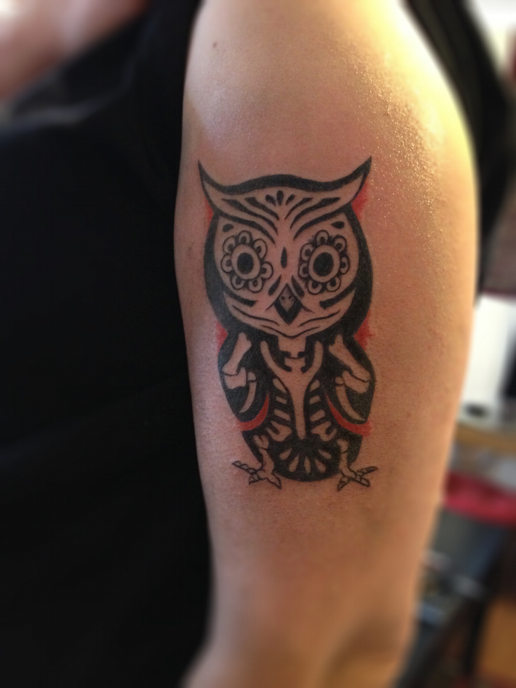 Small-Owl-Tattoo-On-Arm