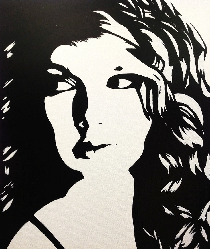 Taylor Swift Black & White Art Canvas Painting