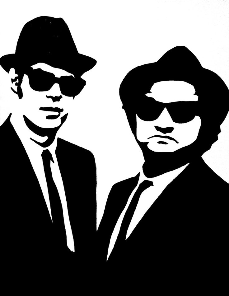 The Blues Brothers Black & White Art Canvas Painting