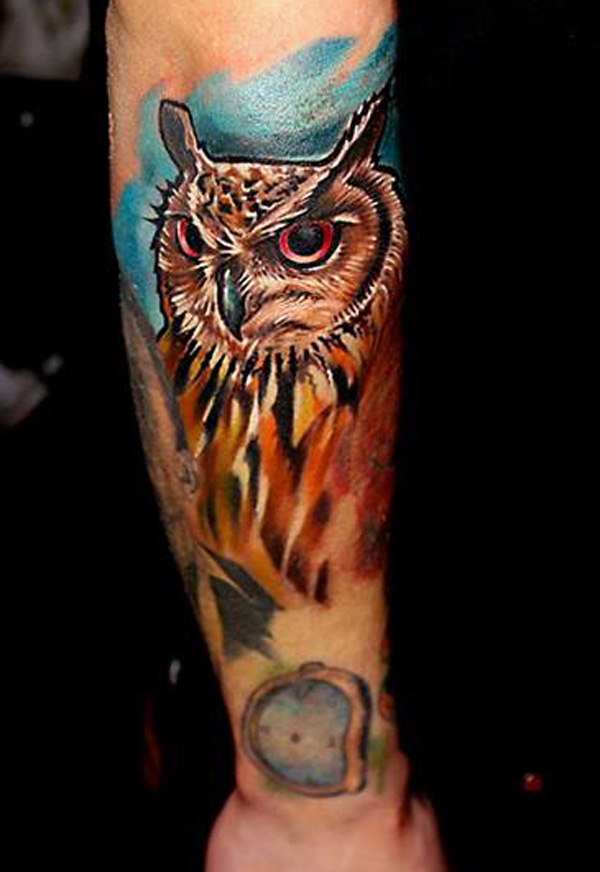 Traditional-Owl-Arm-Tattoos-Owl-tattoo-arm