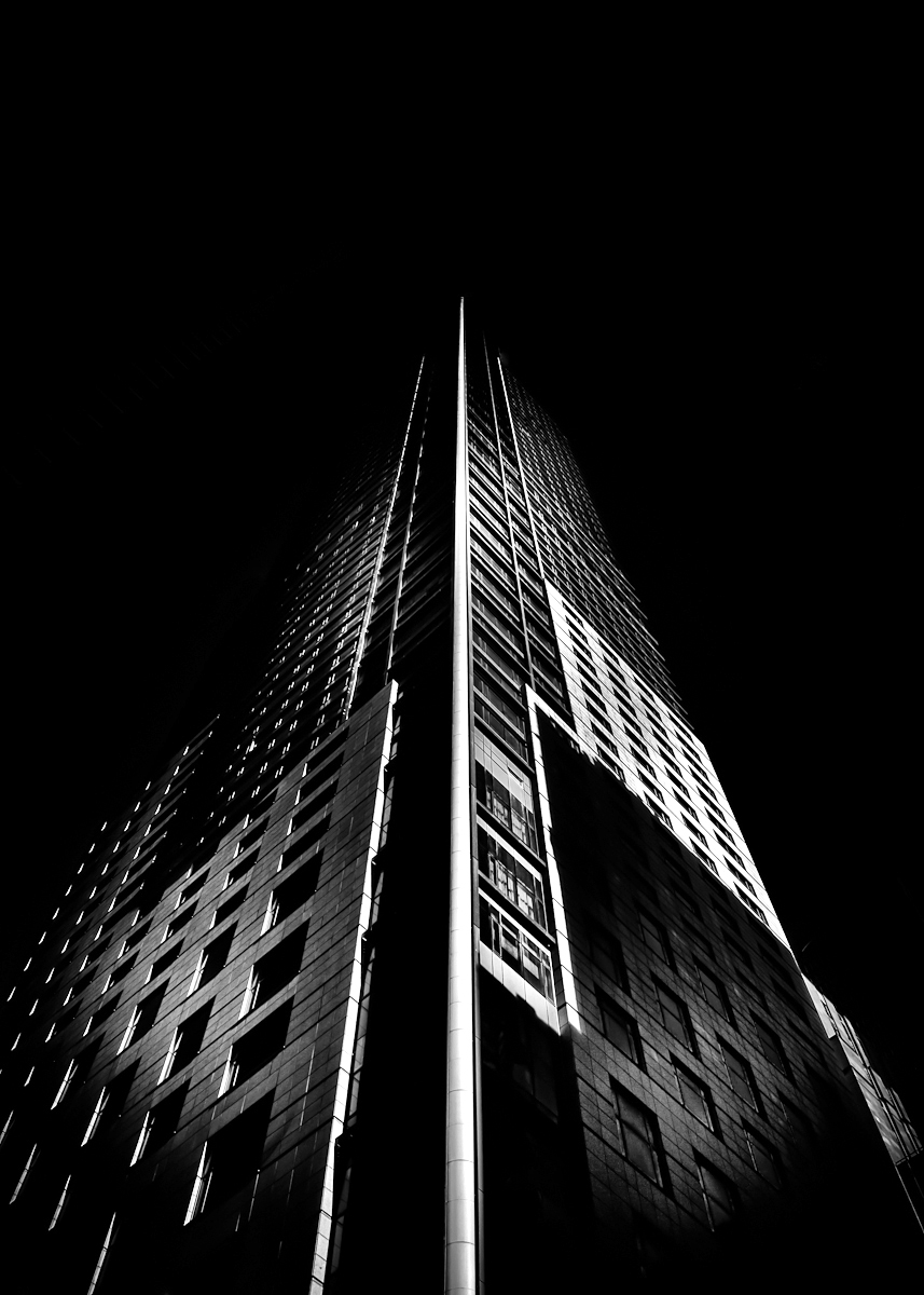 The Trump Tower at 325 Bay Street in Toronto Canada. The 65 storey tower is located on the southeast corner of Bay and Adelaide in the heart of the Toronto Financial District. Canon EOS 60D body with a Sigma 17-70mm f2.8 DC Macro OS lens. Silver EFEX Pro as a Lightroom plugin for the B&W conversion. Brian Carson The Learning Curve Photography www.twitter.com/learningcurveca