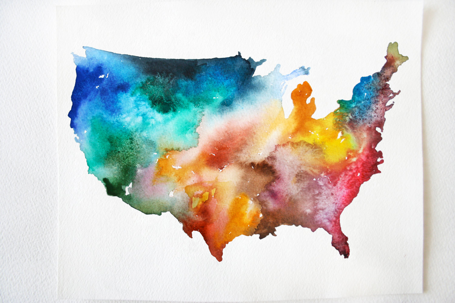 Watercolor Painting, Colorful Watercolor USA
