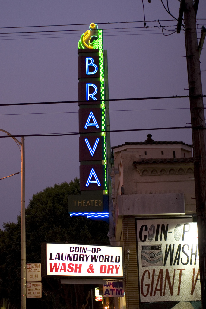 brava theater sign