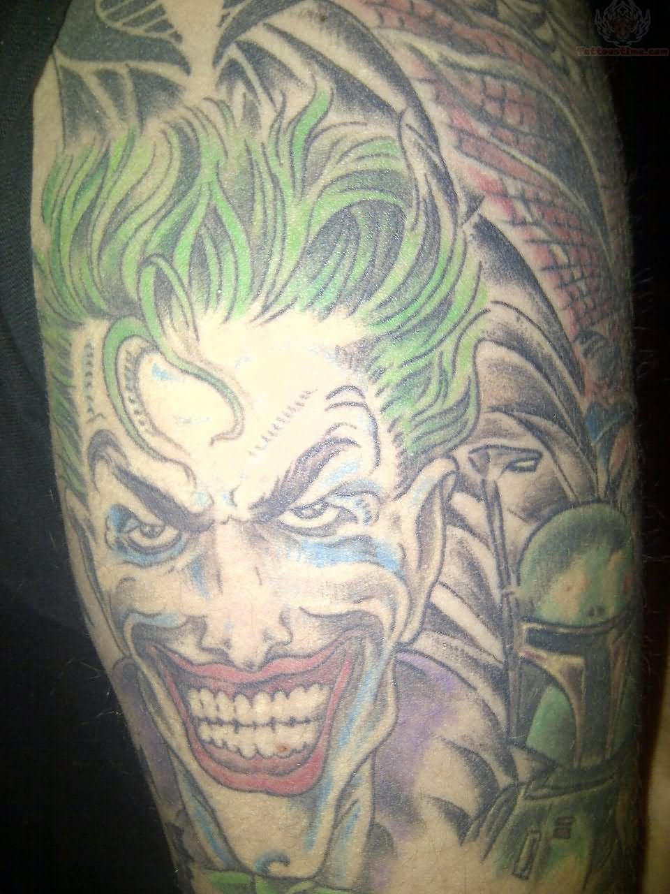 color-joker-tattoo-on-half-sleeve