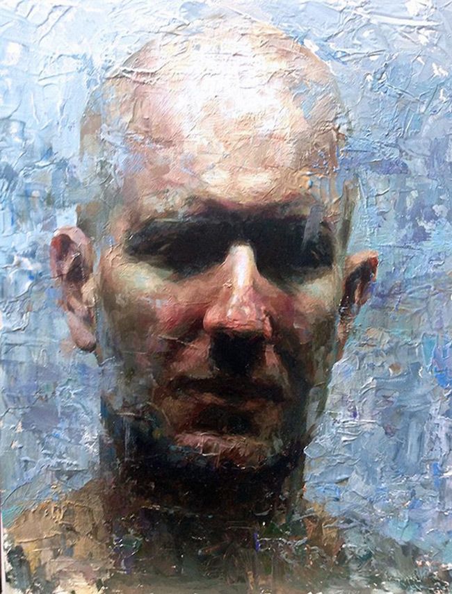 contemporary figurative artist male bald head