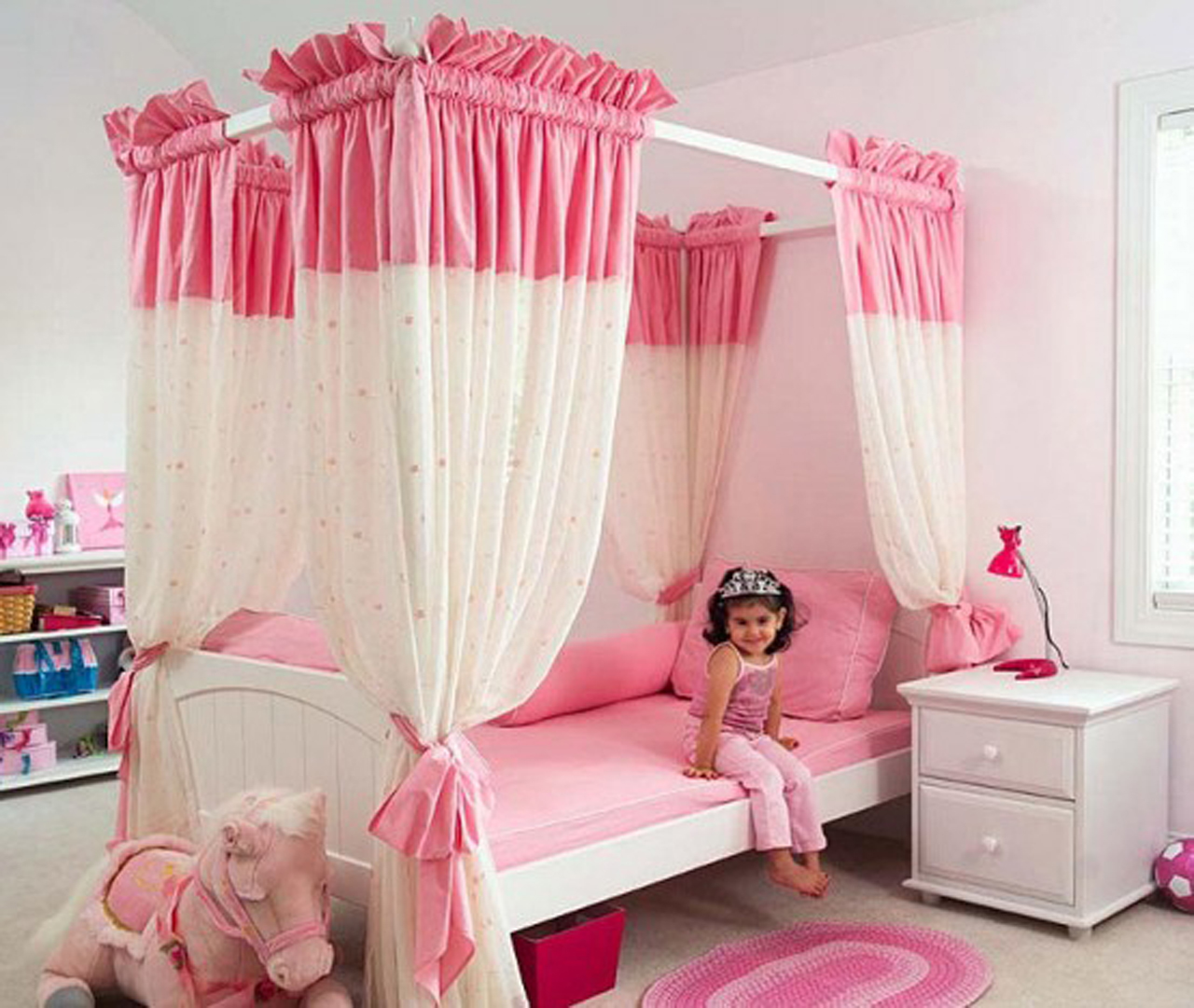 extraordinary-stunning-room-color-ideas-for-teenage-girls-pink-girls-bedrooms-design-decorations-with-two-drawer-chest-and-rugs-feats-white-vanity