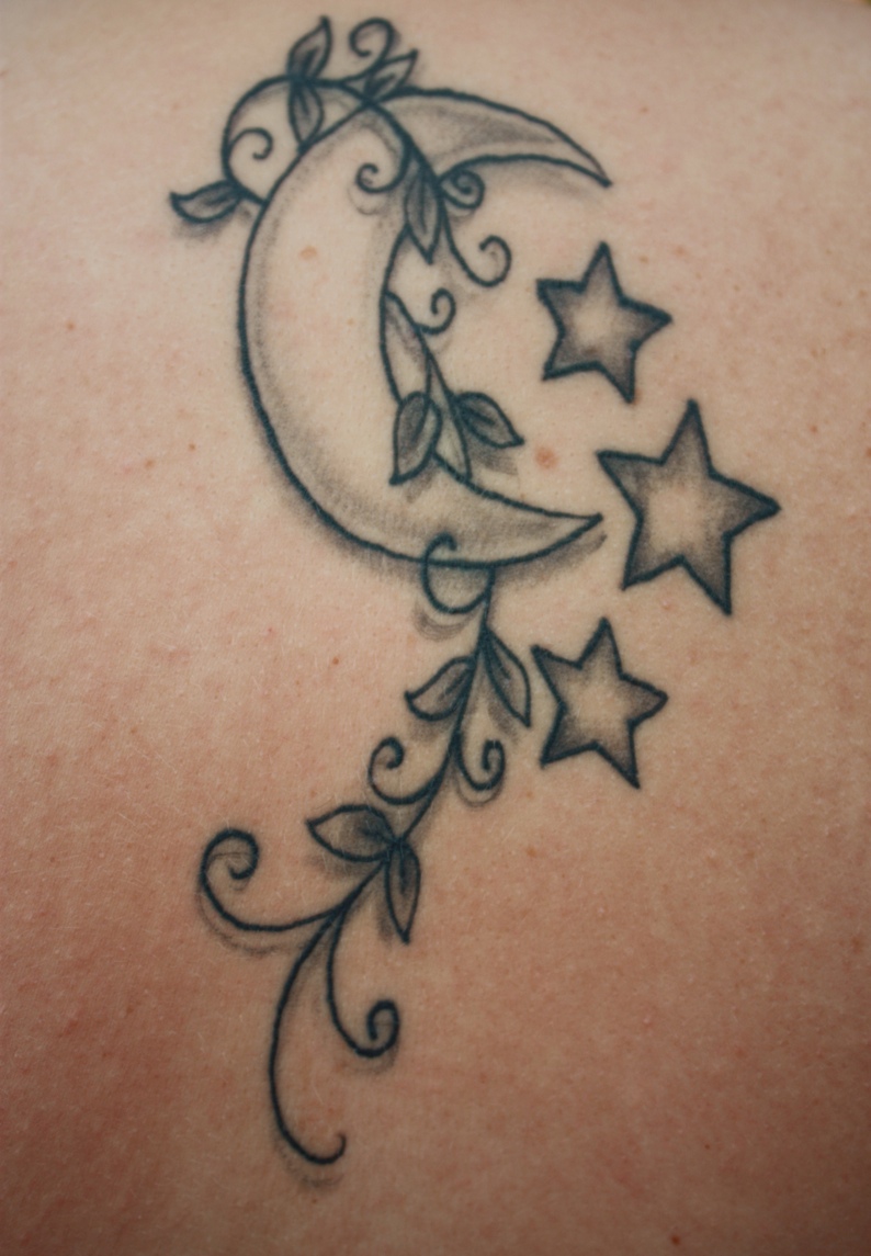 grey-ink-moon-and-stars-tattoos