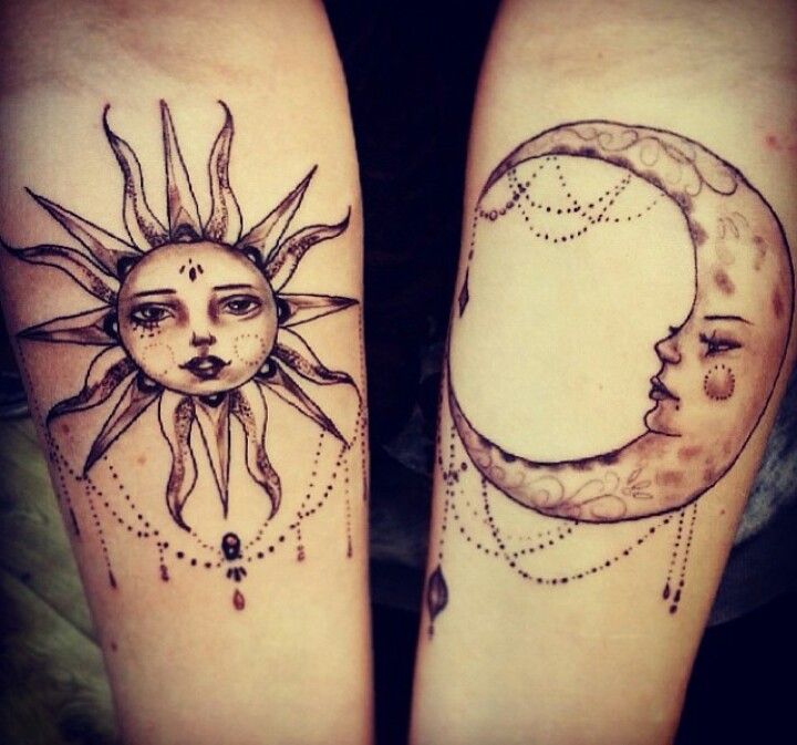 obsessed with sun and moon tattoos