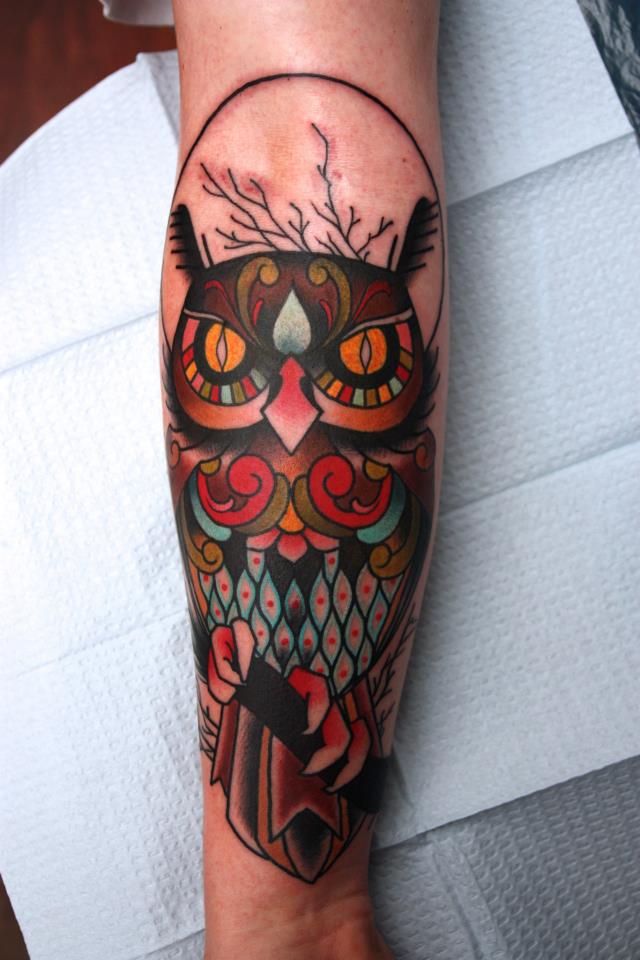owl-traditional-tattoo-for-arm