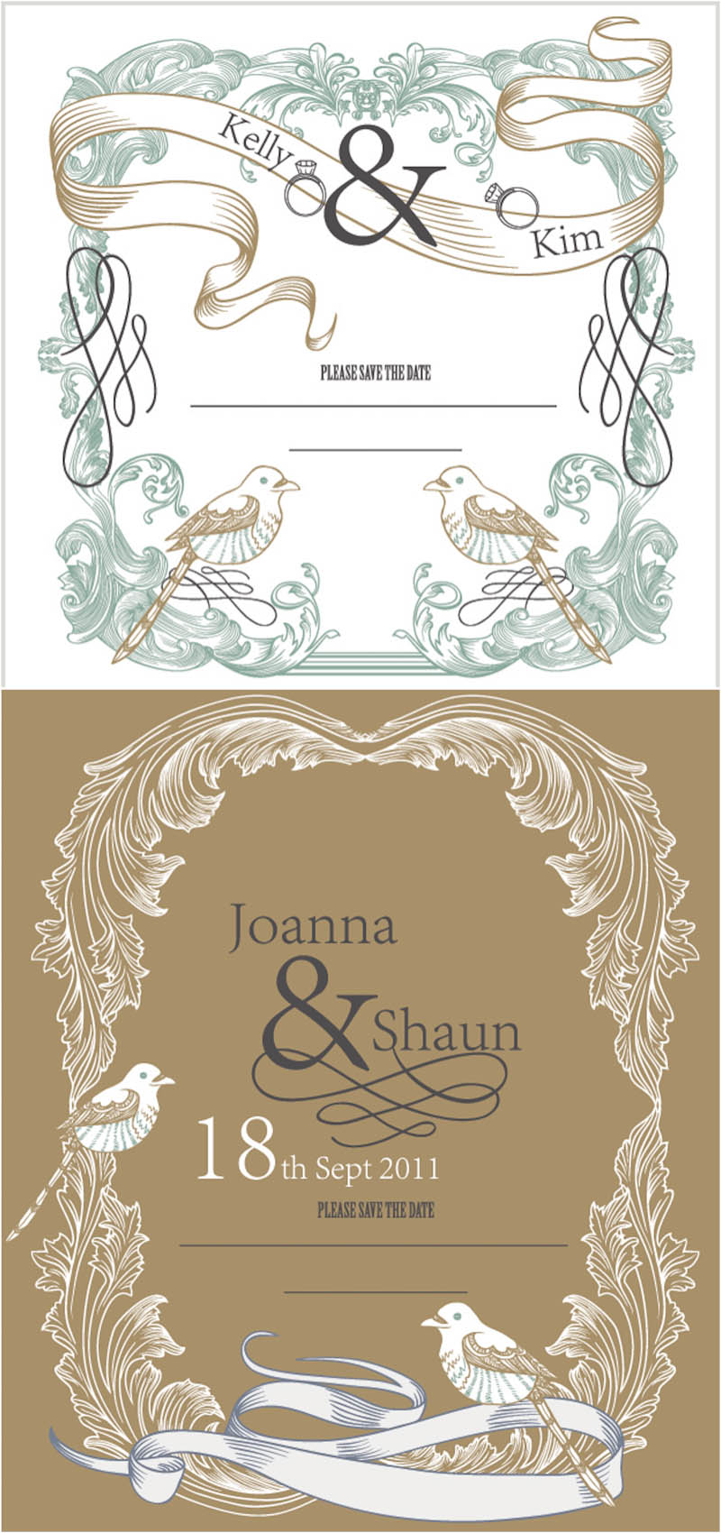 save-the-date-wedding-cards-vector