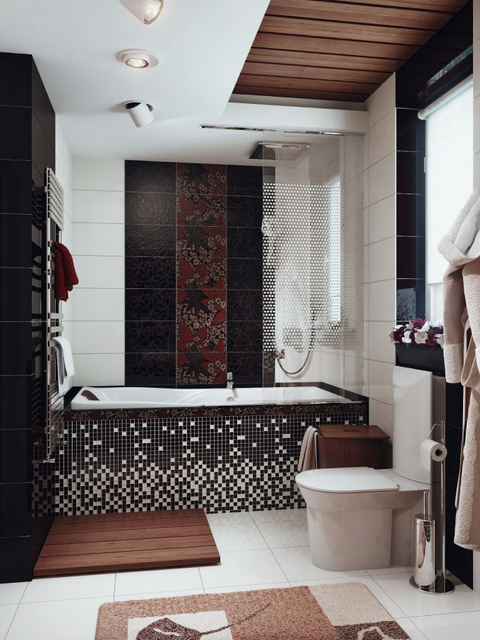 Black-White-Brown-Bathroom-with-Ceramic-Tile-Decor