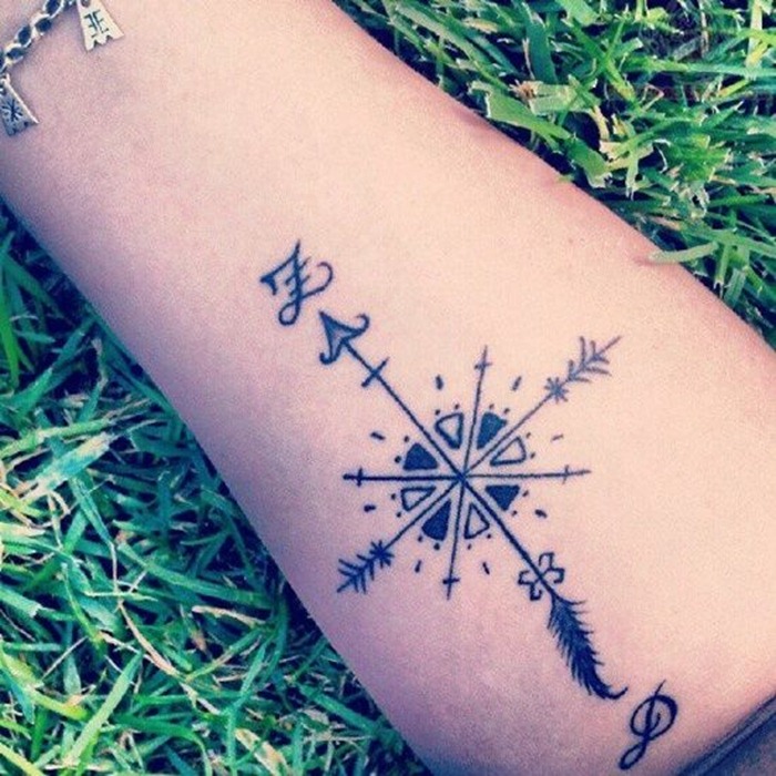 Compass Tattoos for Women on Arm