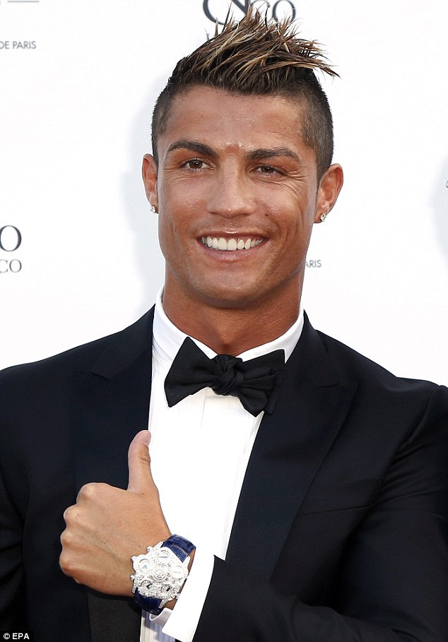 Cristiano Ronaldo sported a shiny face