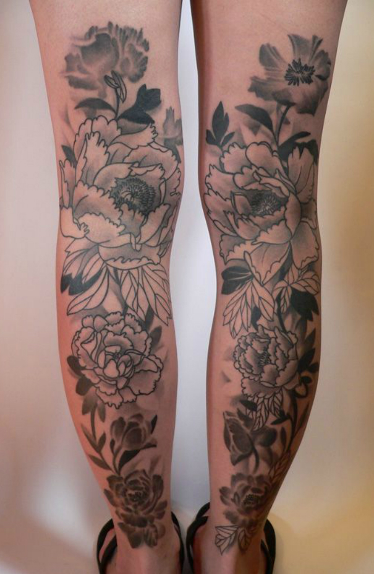 Floral-Back-of-Legs-Tattoos-For-Women