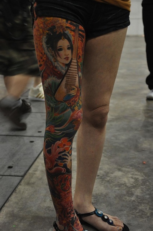 Full-Leg-Geisha-Tattoo