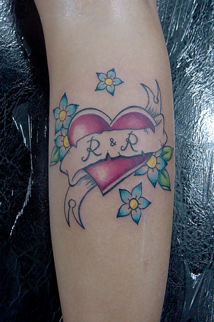 Heart leg Tattoo