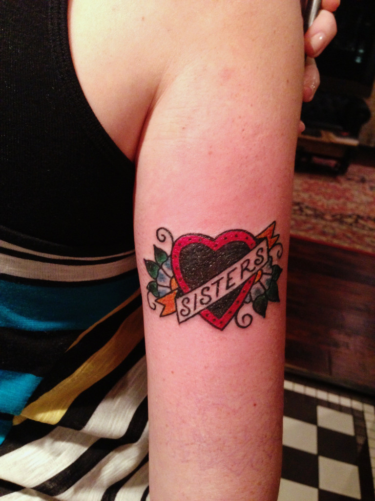 My sisters Red Heart tattoo