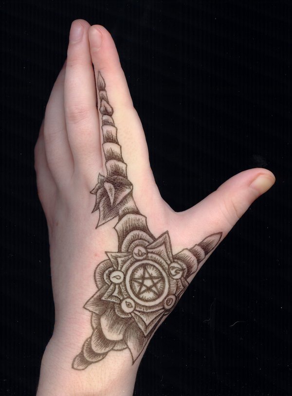 Pentacle_Armor_Hand_Tattoo_by_Gizmodian