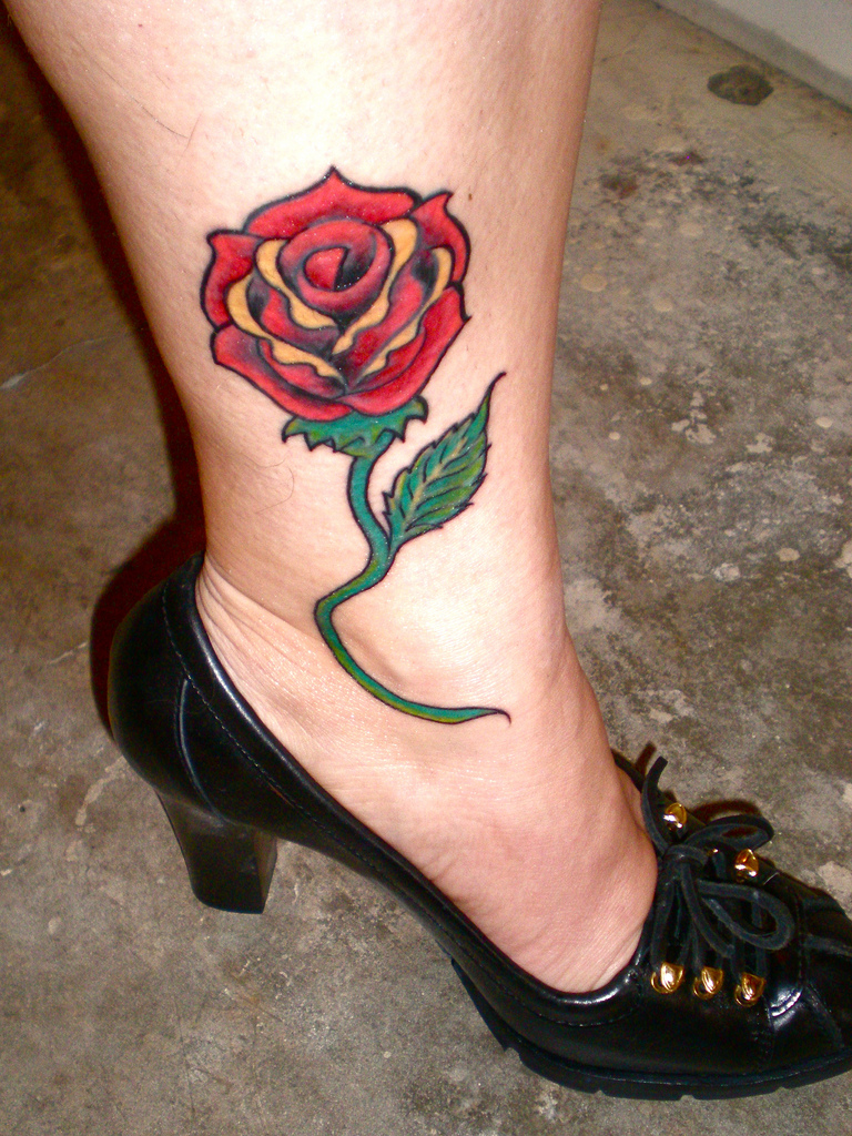 Rose Tattoo & Lace-Up Shoe